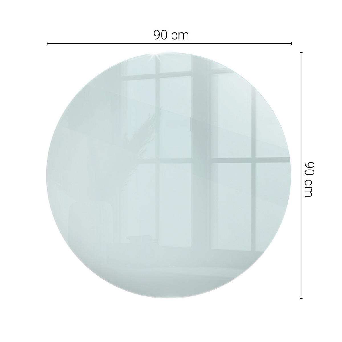 TISCHPLATTE Ø90 cm Transparente Glasplatte - Transparent, Glas (90/0.4/90cm) - TULUP