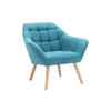 SESSEL - Stoff - Blau - CASERTA - Blau, Textil (73/77/82cm) - Vente-Unique