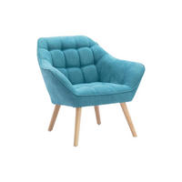 SESSEL - Stoff - Blau - CASERTA - Blau, Textil (73/77/82cm) - Vente-Unique