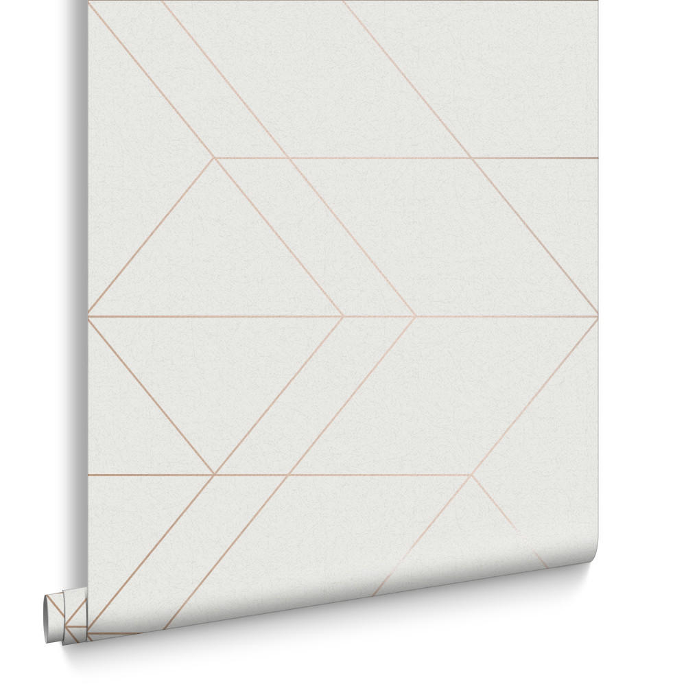 VLIESTAPETE - Balance Weiß Rose Gold - Roségold/Weiß, Papier/Kunststoff (53/1000cm) - Graham & Brown