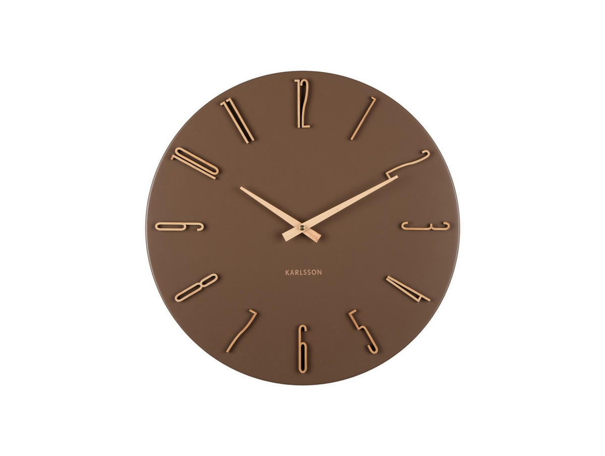 WANDUHR Esmerado Braun 2.1/40/40 cm - Braun, Metall (40/40/2.1cm) - Karlsson