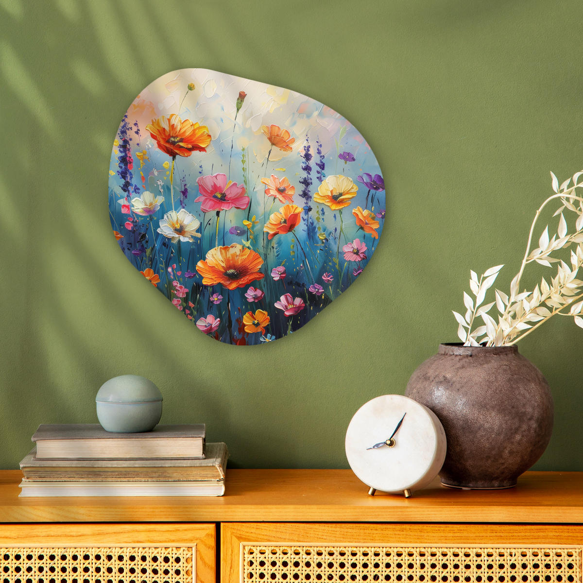 WANDBILD Blumen - Natur - Aquarell - Kunst 40x40 cm - Multicolor, Kunststoff (40/40cm) - MuchoWow