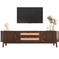 TV-LOWBOARD 170/39,5/46 cm in Naturfarben mit Rattanoptik und Türen - Naturfarben, Holzwerkstoff (170/46/39.5cm) - Flora Grace