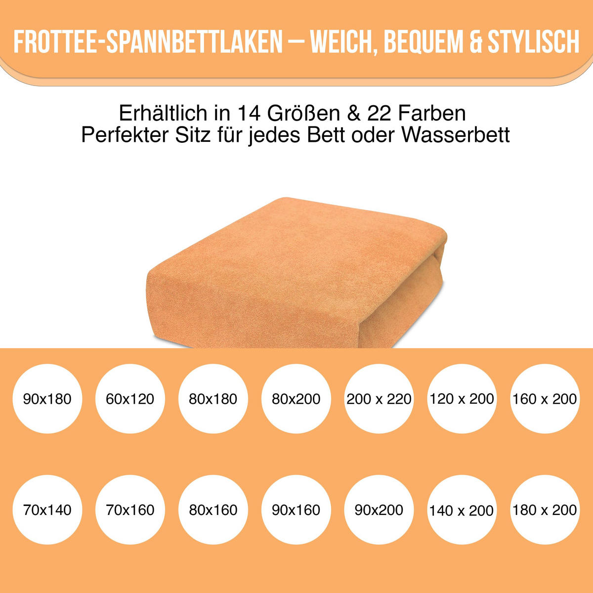 SPANNBETTLAKEN 120/200 cm, Jersey Elastisch 100 % Baumwolle Lachs - Sandfarben, Textil (120/200cm) - Best For Home