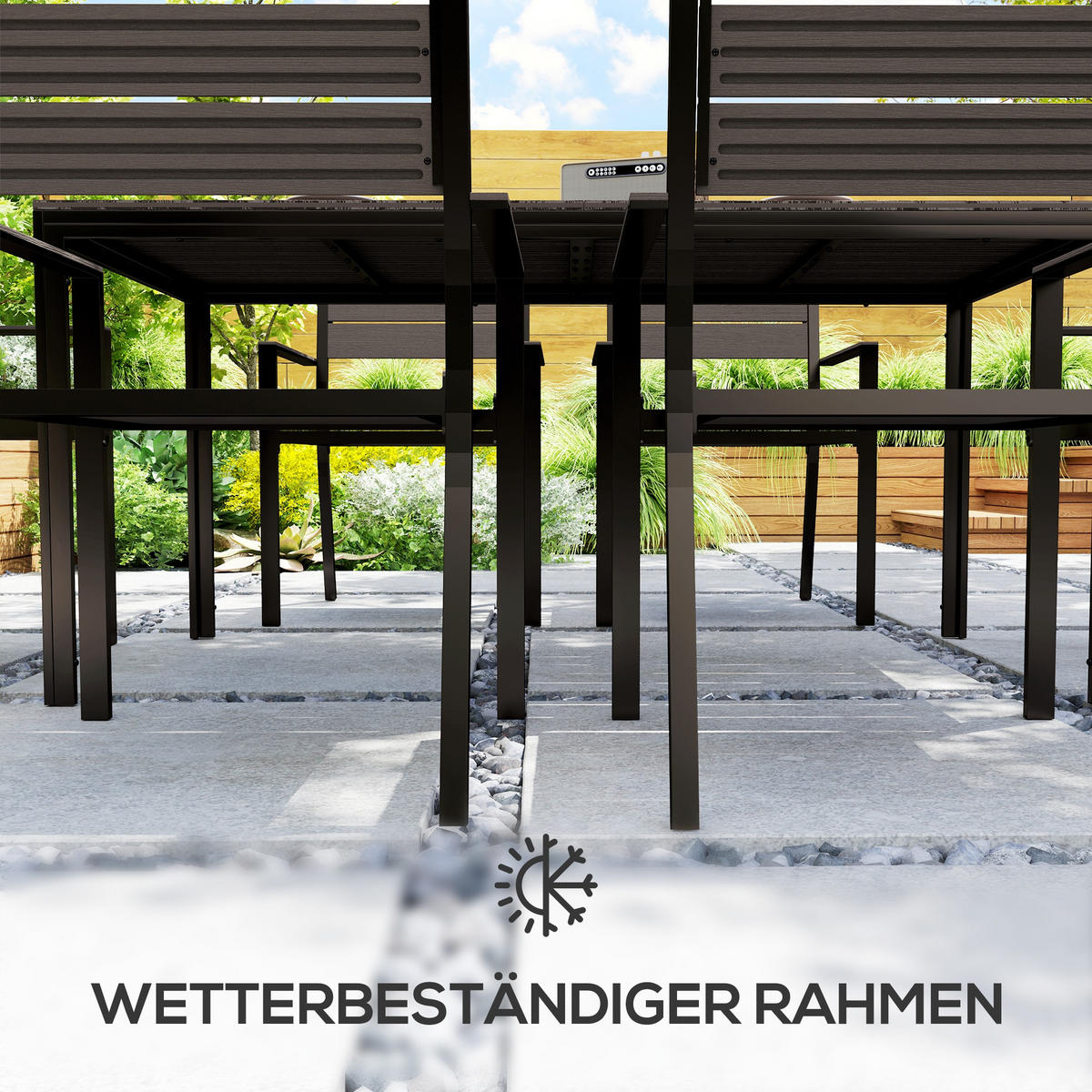 SITZGRUPPE 7er Set Stahl HDPE Braun - Dunkelbraun, Metall - Outsunny