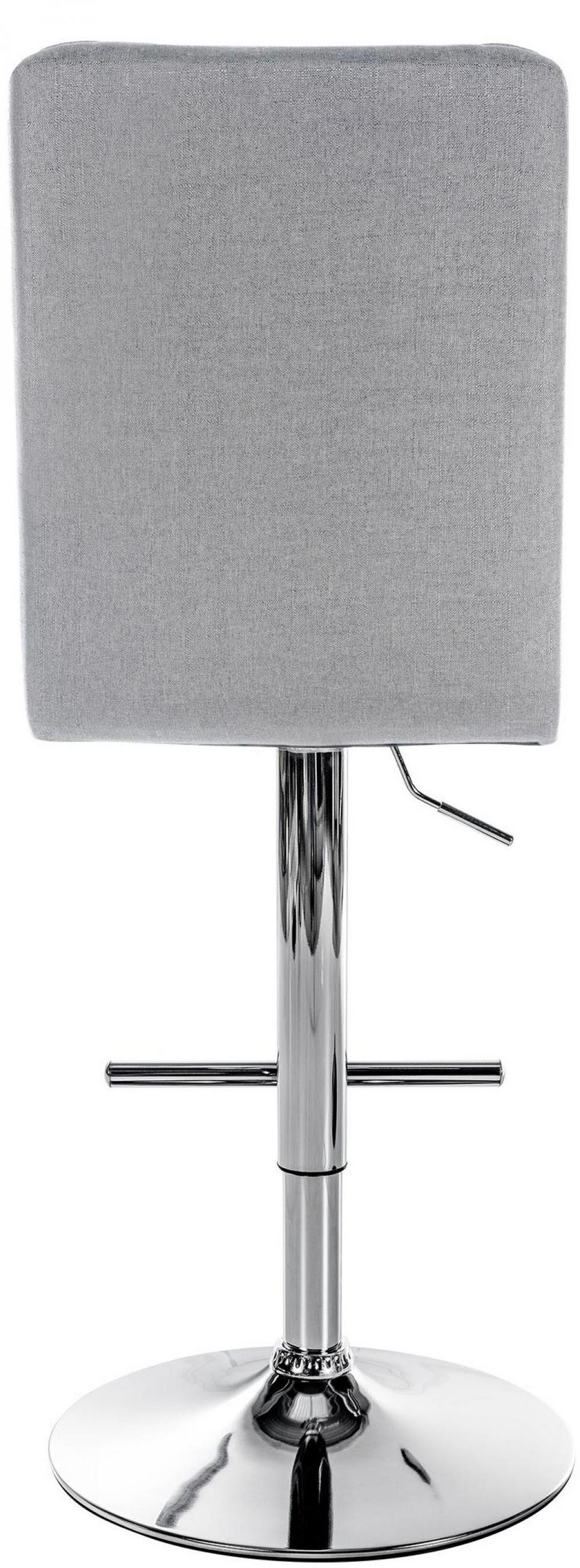 BARHOCKER Stoff hellgrau - Chromfarben/Hellgrau, Textil/Metall (45/112/54cm) - CLP