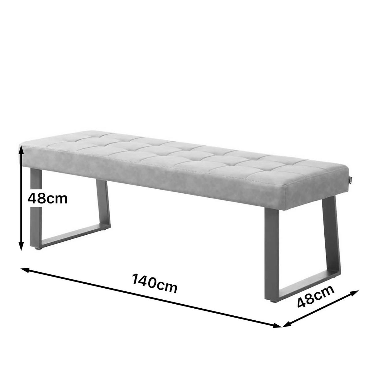 SITZBANK DOLCE - Anthrazit, Metall (140/48/48cm) - B&D Home