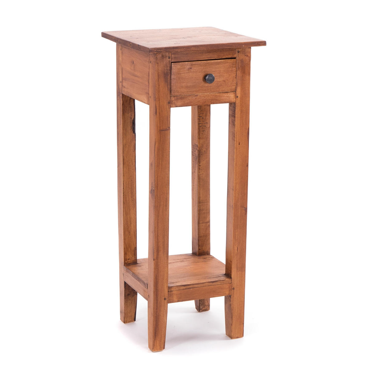 TELEFONTISCH NAPOLEON 75 Mahagoni Massivholz, mit Schublade 08 honigfarben gewachst - Honig, Holz (30/30/75cm) - DESIGN DELIGHTS