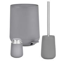 BAD ACCESSOIRES SET Nova 3tlg. grey (grau) - Grau, Kunststoff (23/29/23cm) - Zone Denmark