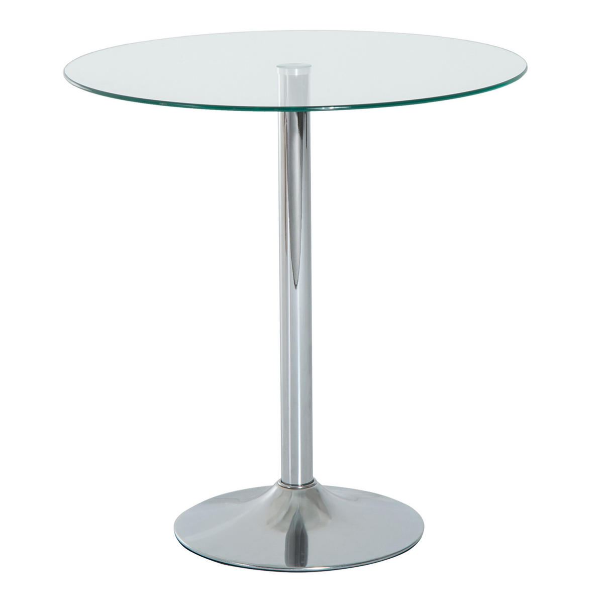 ESSTISCH, Runder Küchentisch mit Tischplatte aus Glas, Ø70 x 74,5 cm - Silberfarben, Metall (70/70/74.5cm) - HOMCOM