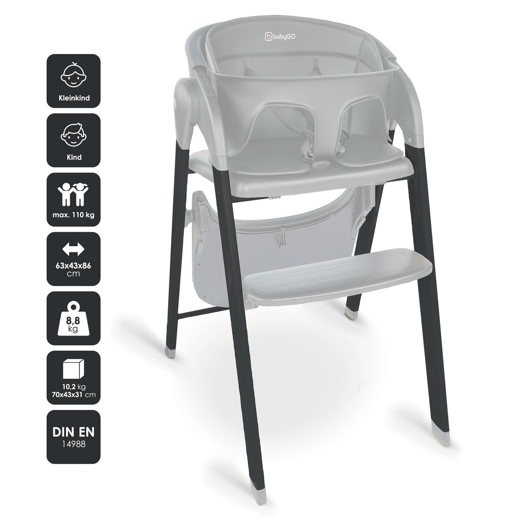 HOCHSTUHL Levels - Grau, Metall (44/88/63cm) - BabyGo