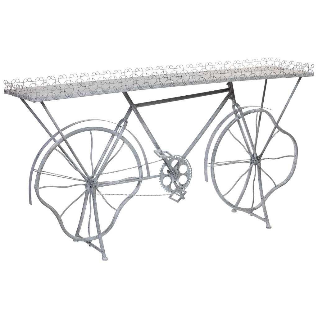 KONSOLENSTISCH Fahrrad aus Metall 177x41x92 cm Grau - Grau, Metall (41.28/177.17/92.71cm) - Wanderlust