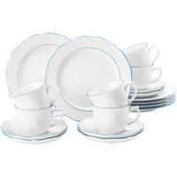 KAFFEESERVICE Sonate Blue Lines weiß-blau 18er Set - Blau/Weiß, Keramik (24/18.1/43cm) - Seltmann Weiden
