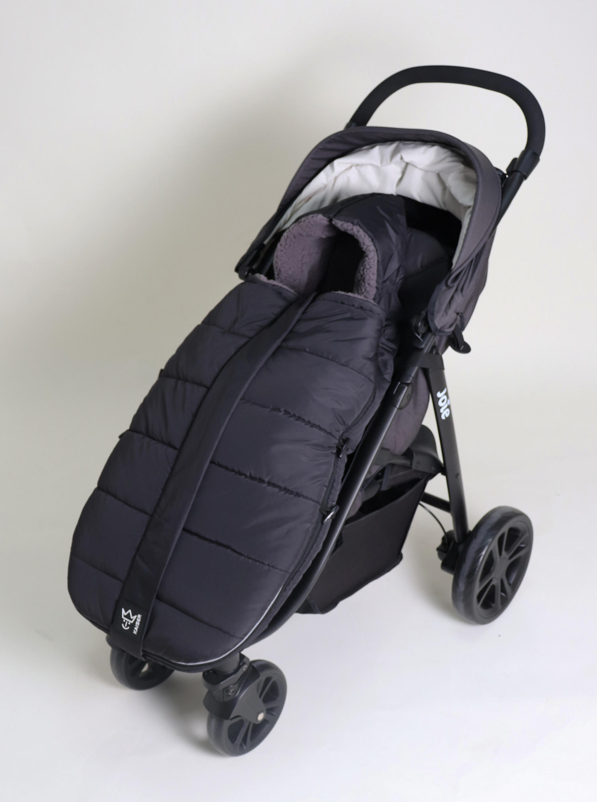 Thumbnail - Kaiserbaby Kinderwagen-Fusssack, Schwarz Hochglanz, Textil, 48x7x105 cm, unisex, Baby on Tour, Kinderwagen, Kinderwagen-...