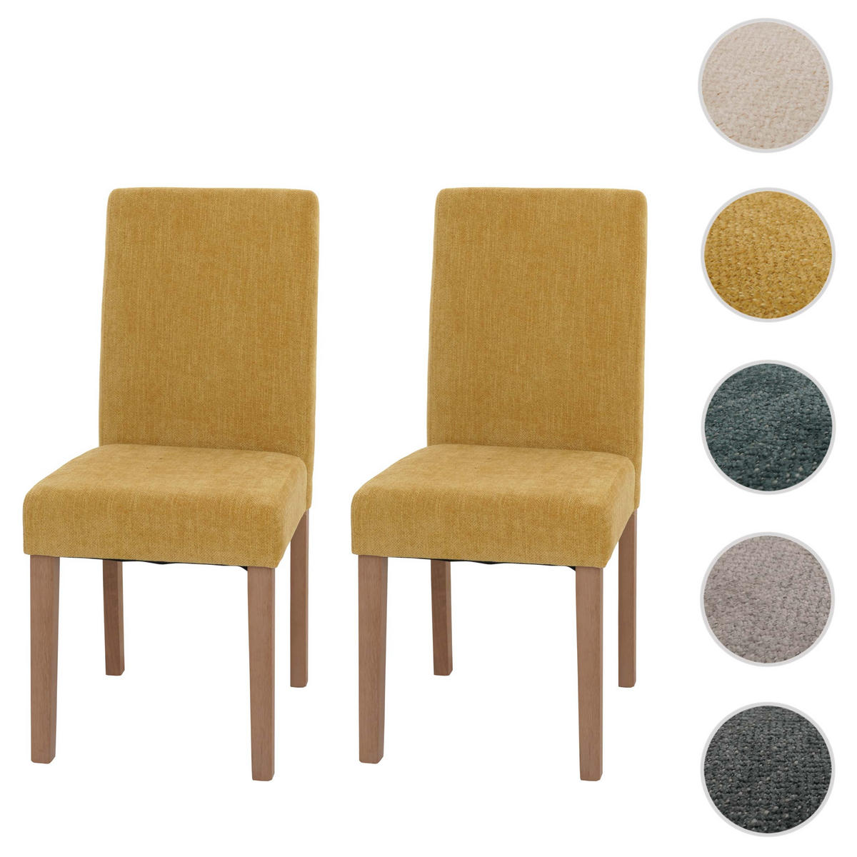 ESSZIMMERSTUHL Gelb 2er-Set - Gelb, Textil (42/90/50cm) - MCW