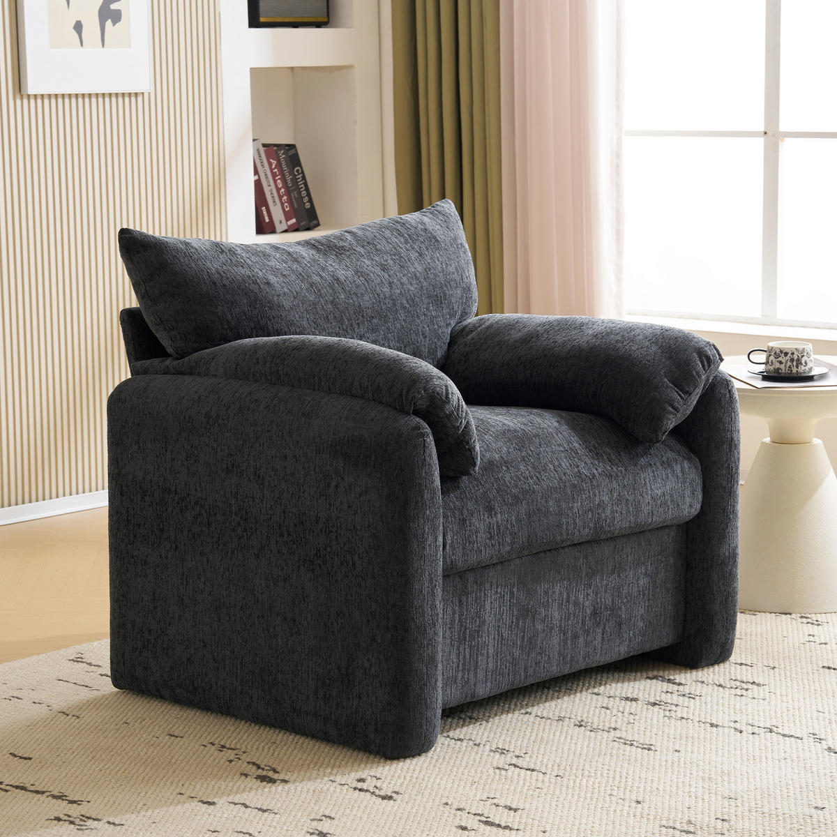 SESSEL 96/82/84 cm Grau aus Chenille - Grau, Textil (82/84/96cm) - OKMYHOME