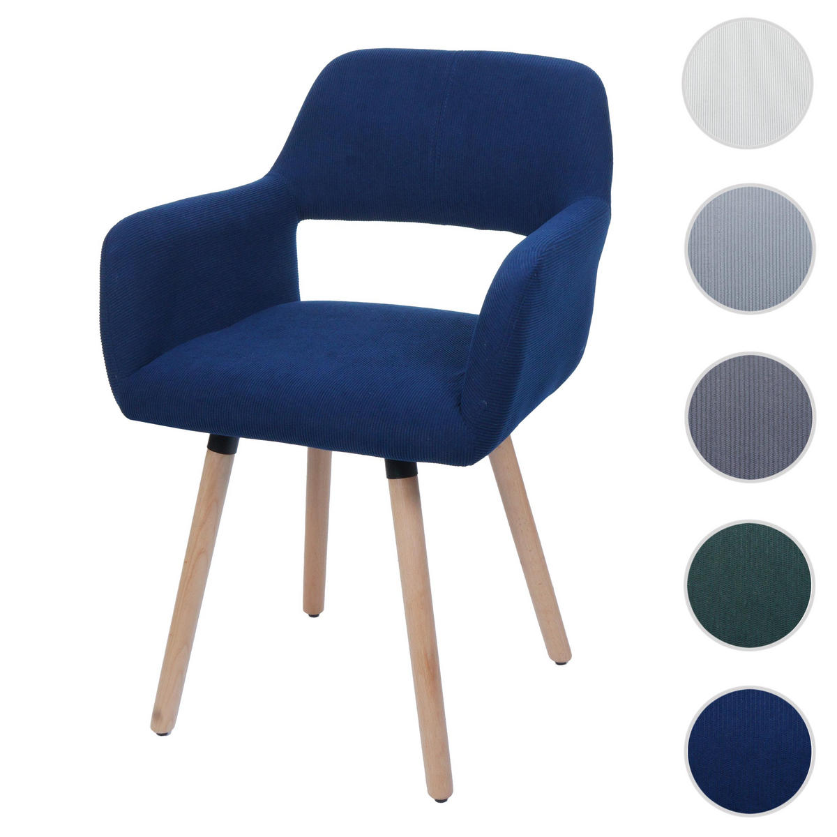 ESSZIMMERSTUHL Blau - Blau, Textil (56/80/53cm) - MCW