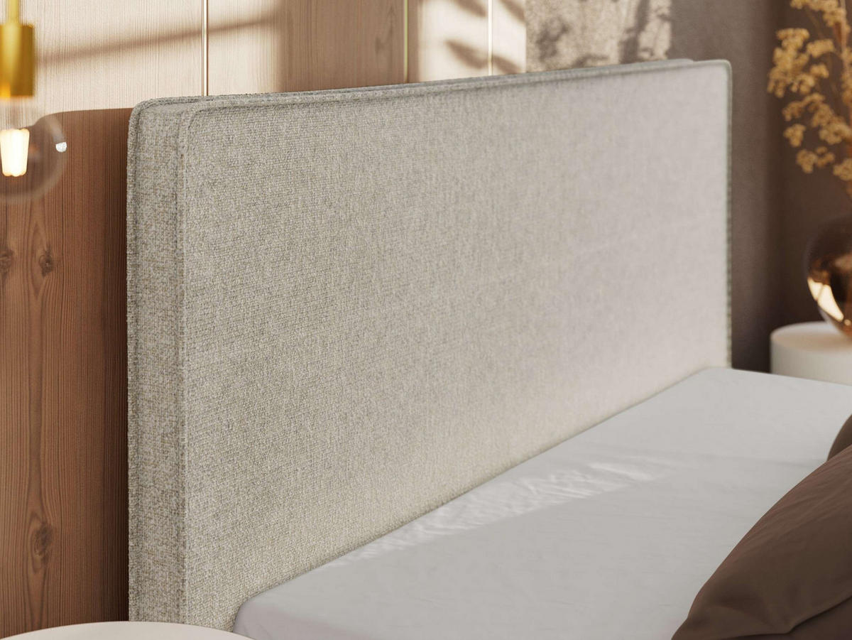 POLSTERBETT CORIVO CLASSIC 200/200 - Creme Strukture - Pocket-Matratze - Creme/Schwarz, Kunststoff/Textil (200/200cm) - MKS