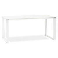 GLASSCHREIBTISCH Verchromt Mit Kufengestell Modern KERIX, Weiß 160x80x73 cm - Weiß, Glas/Metall (80/160/73cm) - KADIMA DESIGN