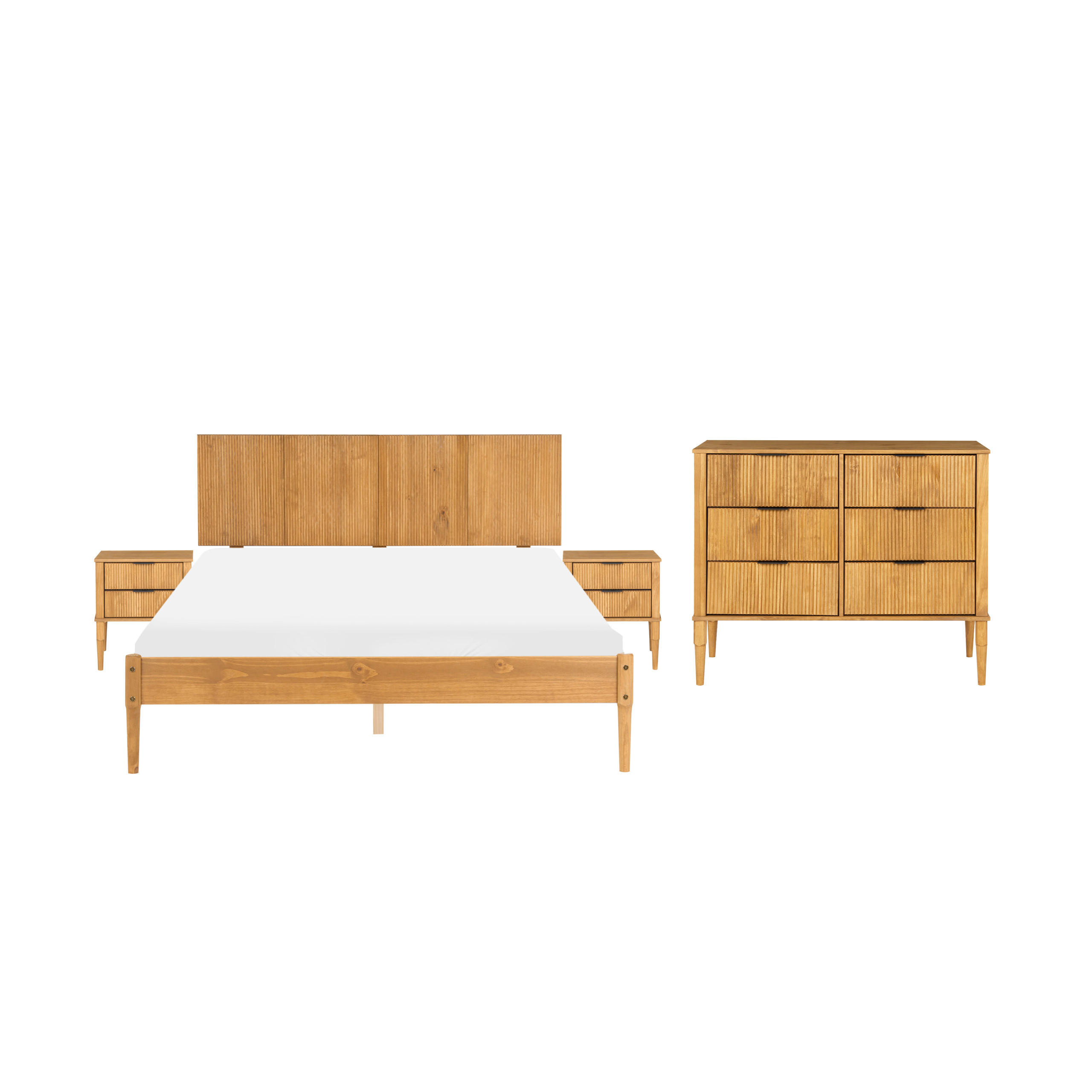 Beliani Schlafzimmer Hellbraun, Braun 120x200 cm