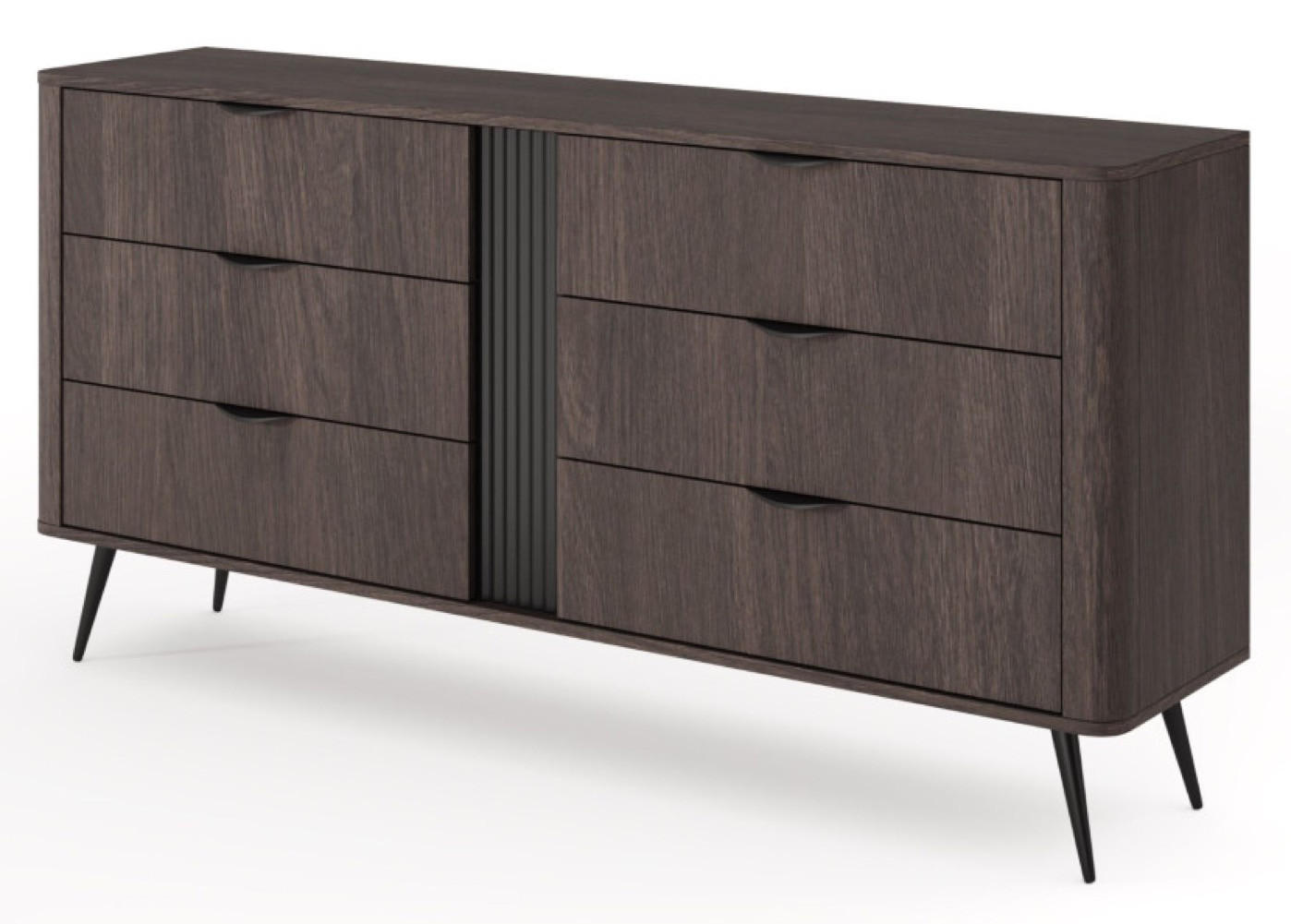 KOMMODE Weiß ERIS Gerillt Auf Hohen Beinen - Braun, Holzwerkstoff (163.2/81.2/38cm) - Sepro Meble