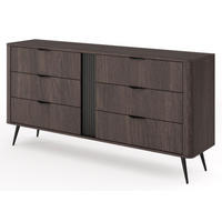 KOMMODE Weiß ERIS Gerillt Auf Hohen Beinen - Braun, Holzwerkstoff (163.2/81.2/38cm) - Sepro Meble
