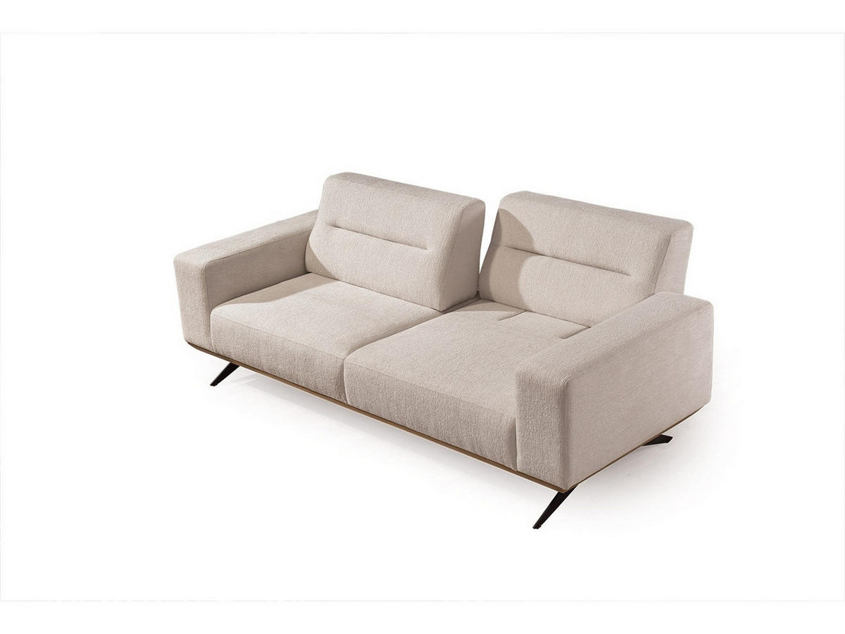 SOFA Opera 3-Sitzer Samt Beige - Beige, Textil/Metall (230/87/95cm) - Villa Möbel