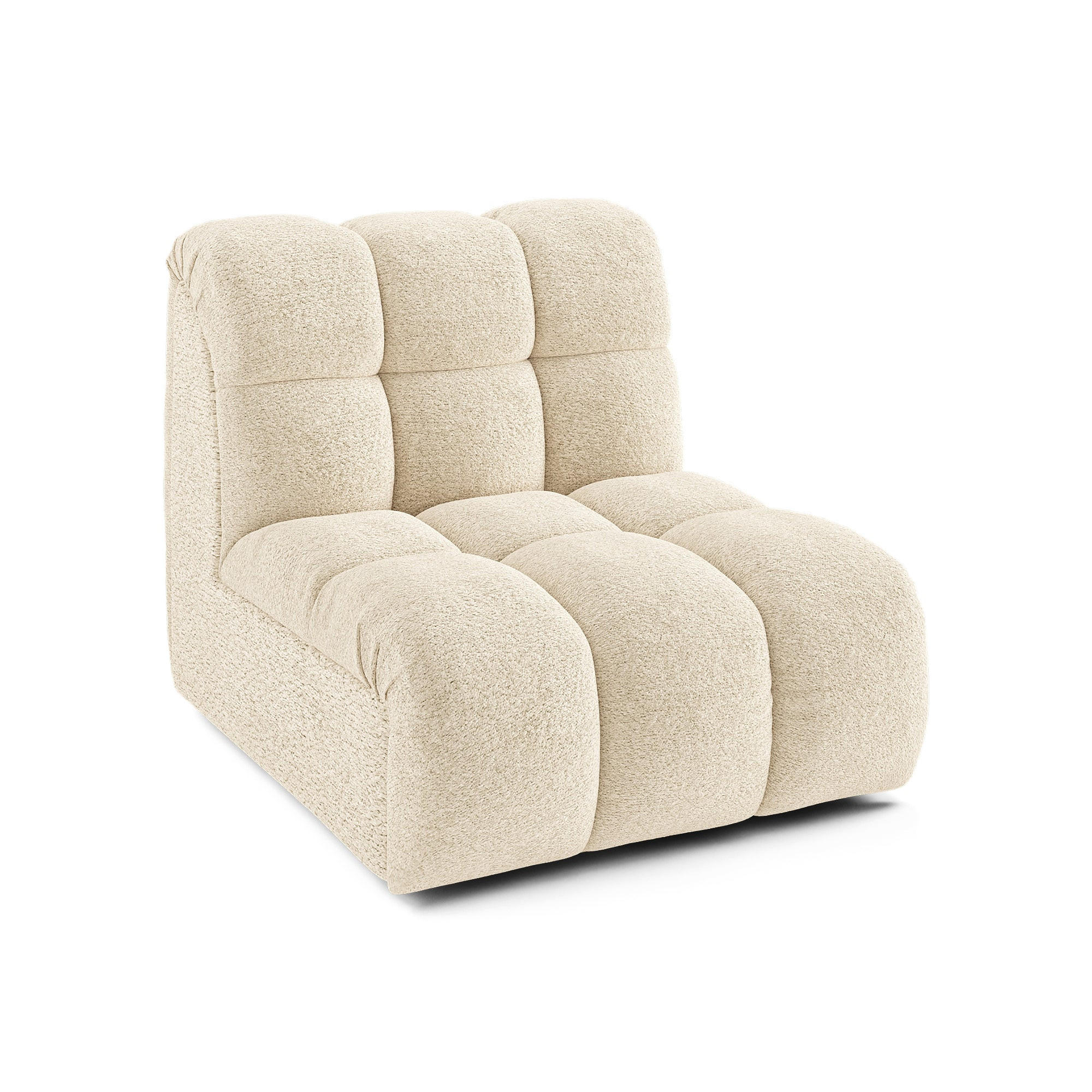 MODULARER Drehsessel SEVEN Bouclé-Stoff Beige 81cm - Beige, Textil (81/77/98cm) - Premium Interiors