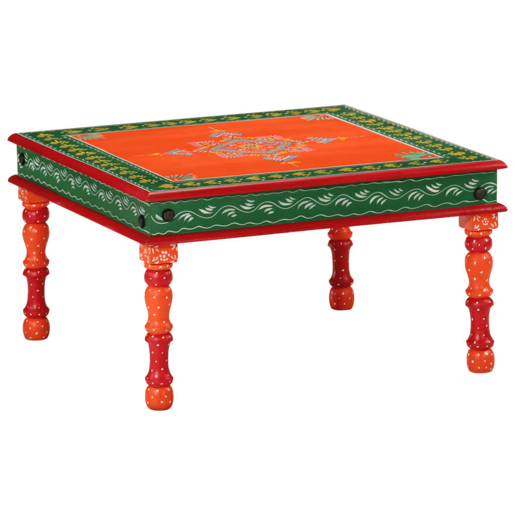COUCHTISCH Orange Handbemalt Massivholz Mango - Orange, Holzwerkstoff (54/54/30cm) - furnicato
