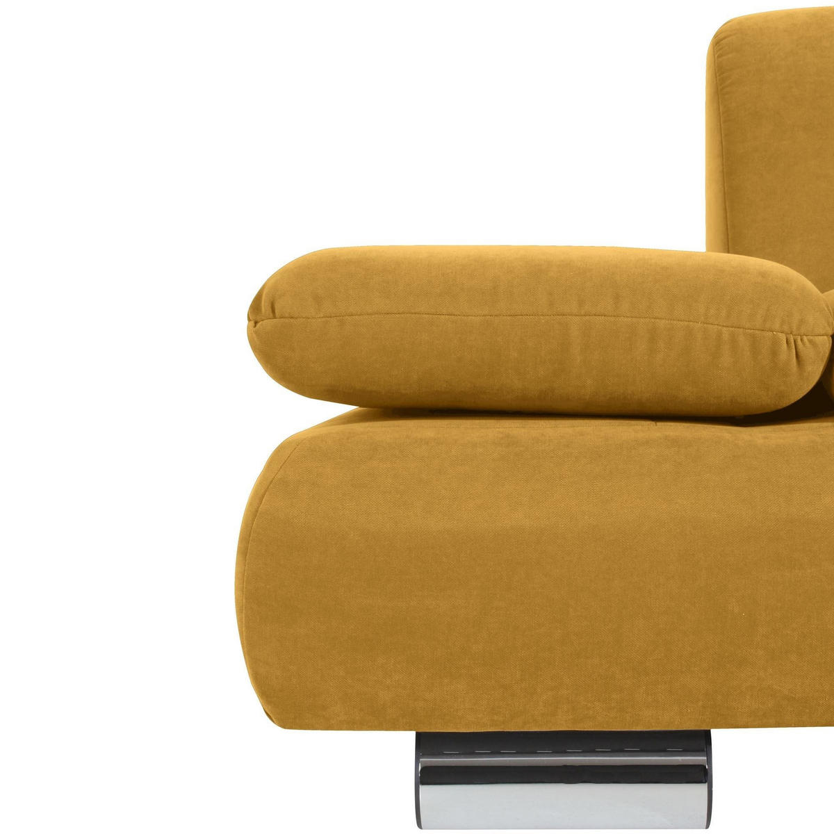 SOFA 2-Sitzer Kaye Bezug Veloursstoff Metallfuß verchromt / mais - Gelb, Kunststoff (190/76/90cm) - 58aufmkessel