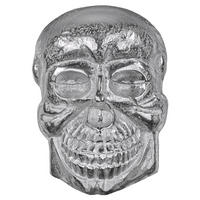 DEKO TOTENKOPF 42x30 cm Silber aus Aluminium mit Nickel Finish - Silberfarben, Metall (30/42/42cm) - WOMO-DESIGN