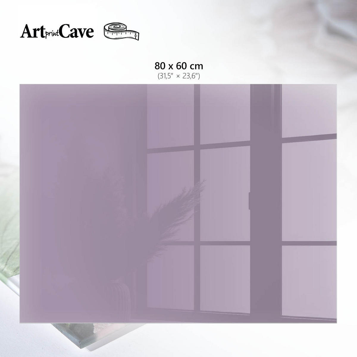 GLASPLATTE 80x60 cm – Fliederviolett - Grün, Glas (0.4/80/60cm) - ArtPrintCave