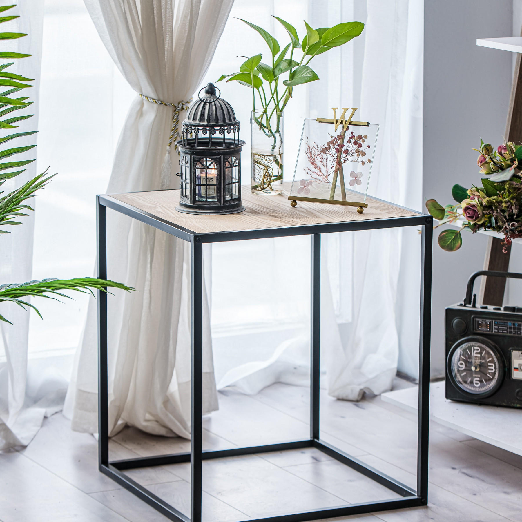 BEISTELLTISCH Rechteckig Schwarz 45 x 45 x 52 cm - Schwarz, Metall (45/45/52cm) - Nordlys