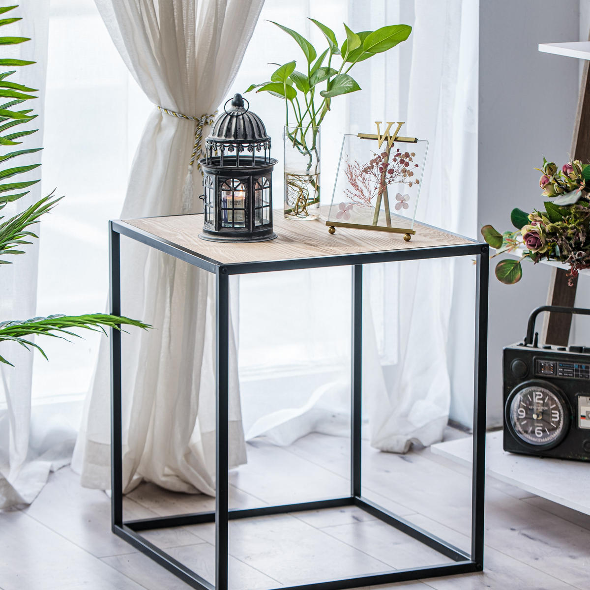 BEISTELLTISCH Rechteckig Schwarz 45 x 45 x 52 cm - Schwarz, Metall (45/45/52cm) - Nordlys