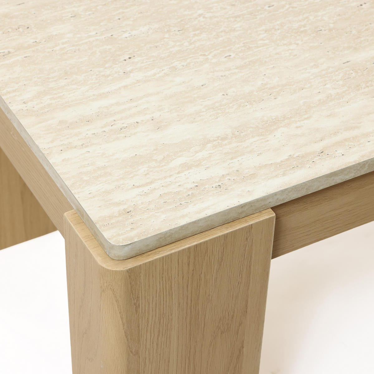 COUCHTISCH Holz mit Marmor Optik & Travertin-Optik, 100 × 54 × 40 cm - Eichefarben, Holzwerkstoff (54/100/40cm) - Hometopia