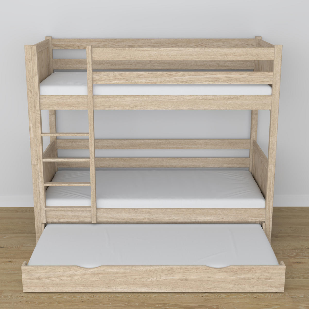 ETAGENBETT N02 mit Matratzenschublade Sonoma Eiche 120/190 - Sonoma Eiche, Naturmaterialien/Holz (120/190cm) - N-Wood