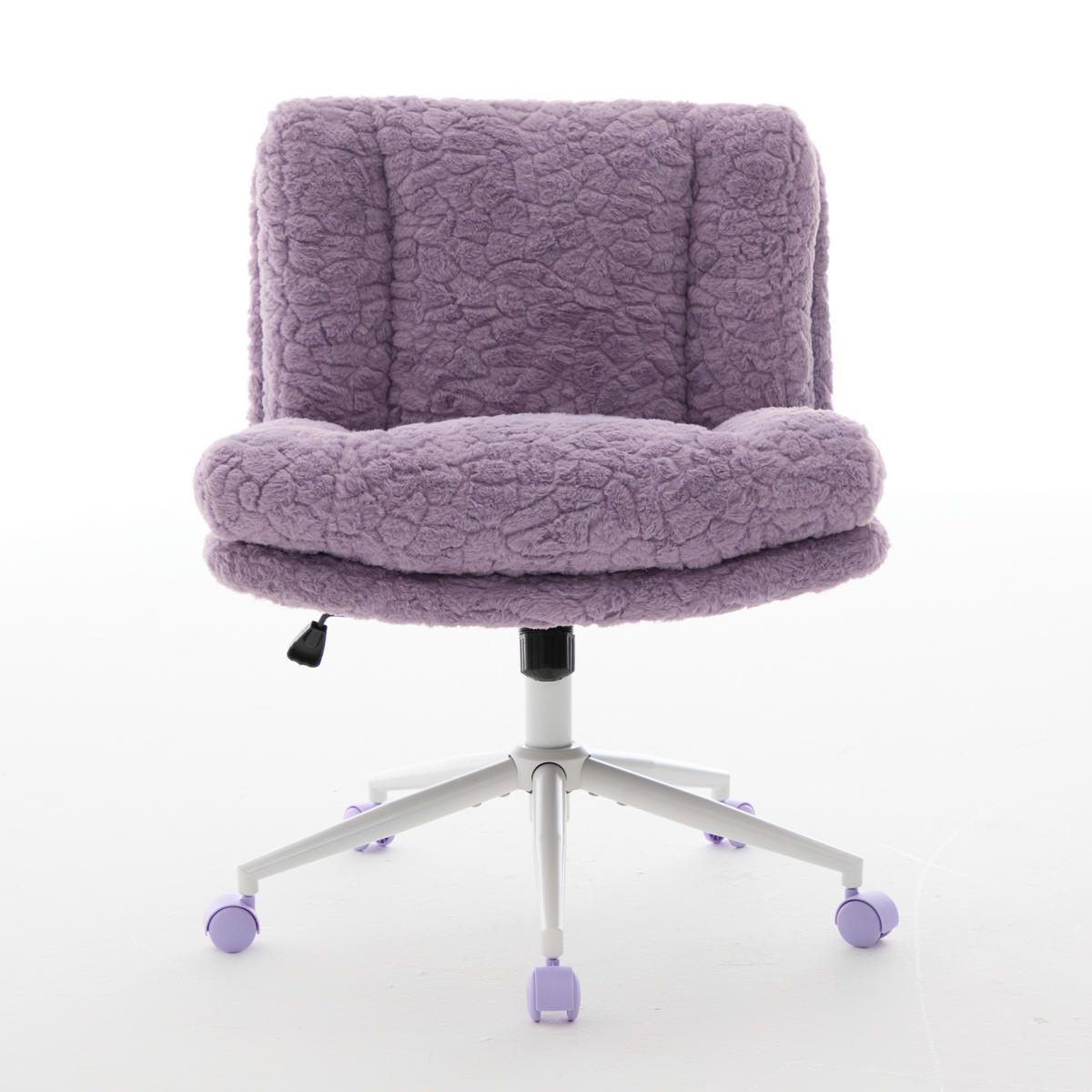 DREHSTUHL 63 cm Violett Kunstfell – Höhenverstellbarer Polsterstuhl mit 360° Drehfunktion Modern - Violett/Lila, Textil (63/86/67cm) - Urban Meuble