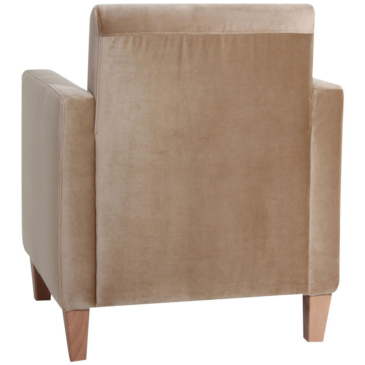 SESSEL Karol Bezug Samtvelours Buche natur / sand - Sandfarben, Kunststoff (71/81/70cm) - 58aufmkessel