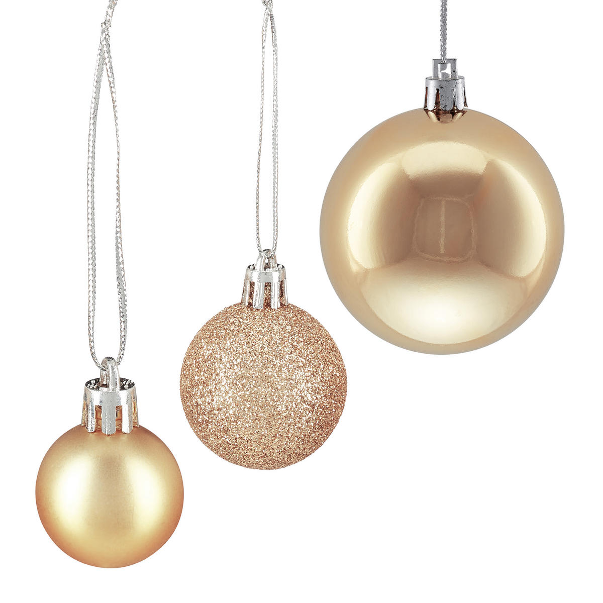 100XWEIHNACHTSKUGELN - Creme, Kunststoff (6/7/6cm) - Relaxdays