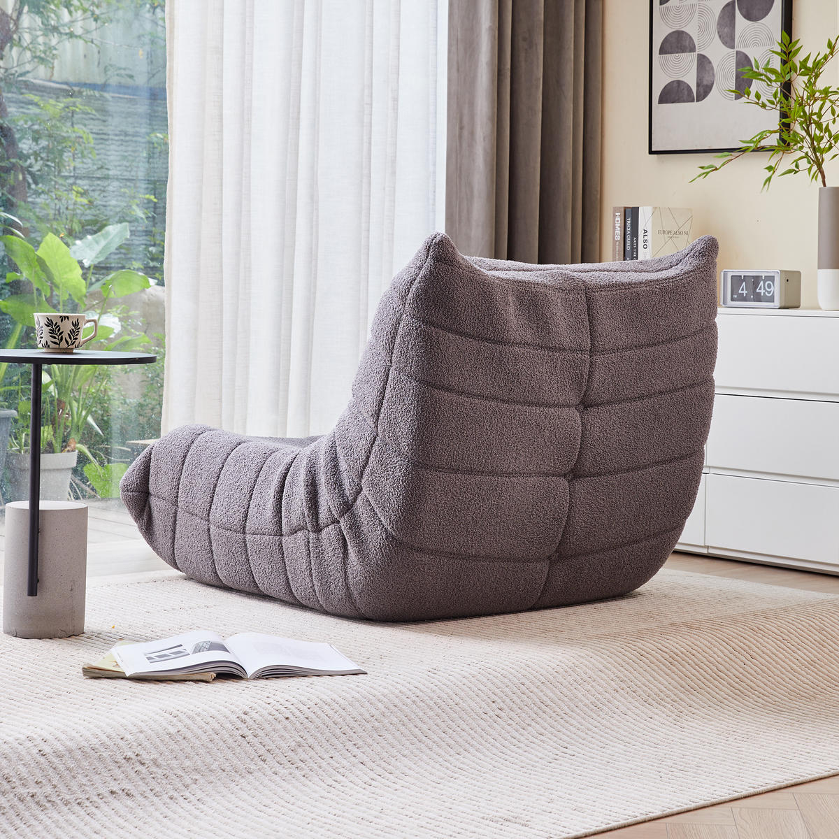 LIEGESESSEL 85/110/79 cm Grau Ergonomische Unterstützung für Schlafzimmer Wohnzimmer - Grau, Textil (110/79/85cm) - OKWISH