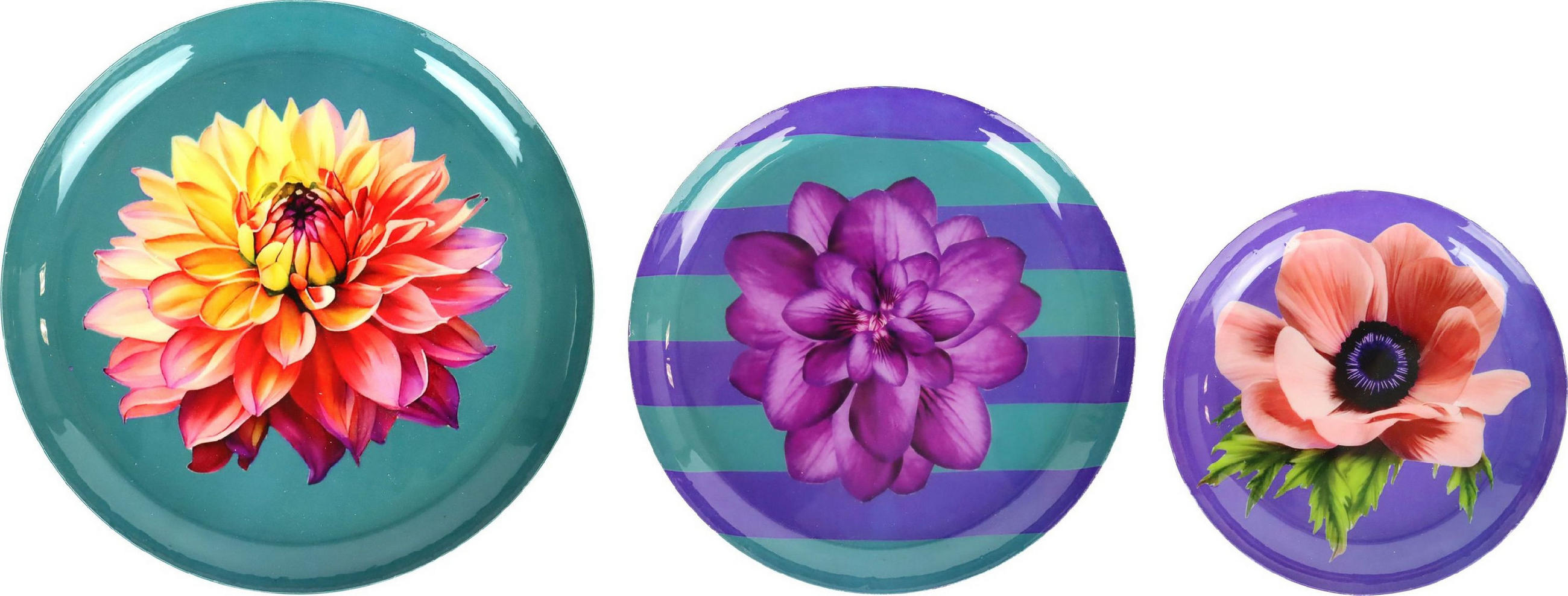 TABLETTSCHALEN Blossom 3-tlg. - Multicolor, Metall (25/2.3/25cm) - FURNARO