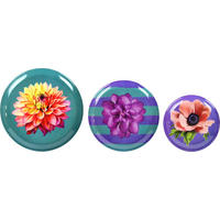 TABLETTSCHALEN Blossom 3-tlg. - Multicolor, Metall (25/2.3/25cm) - FURNARO