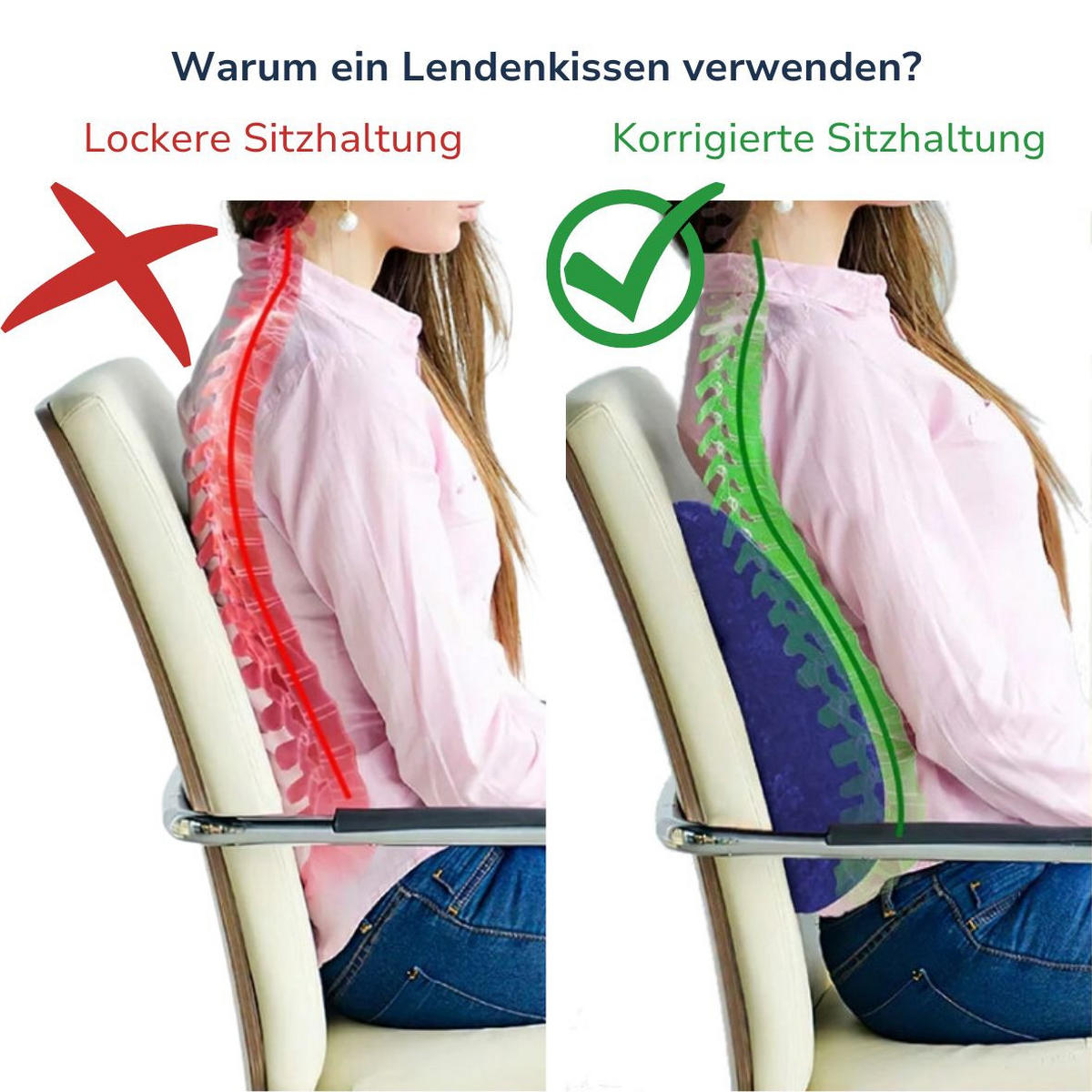 LENDENSTÜTZKISSEN, ERGONOMISCH - (31/35cm) - INPHYSIO
