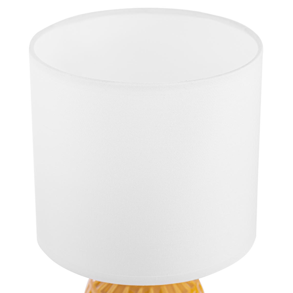 TISCHLEUCHTE STANDI Tischlampe, Honig, Weiß - Gelb, Keramik/Textil (16.5/16.5/31.5cm) - KONSIMO®