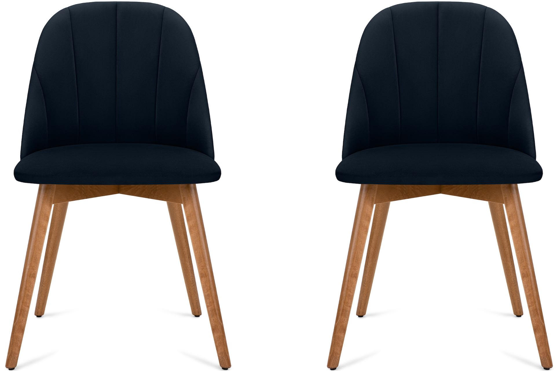 ESSZIMMERSTÜHLE BAKERI (2er-Set), marineblau / eiche hell - Blau/Eichefarben, Holz/Buchenholz (48/86/44cm) - KONSIMO®