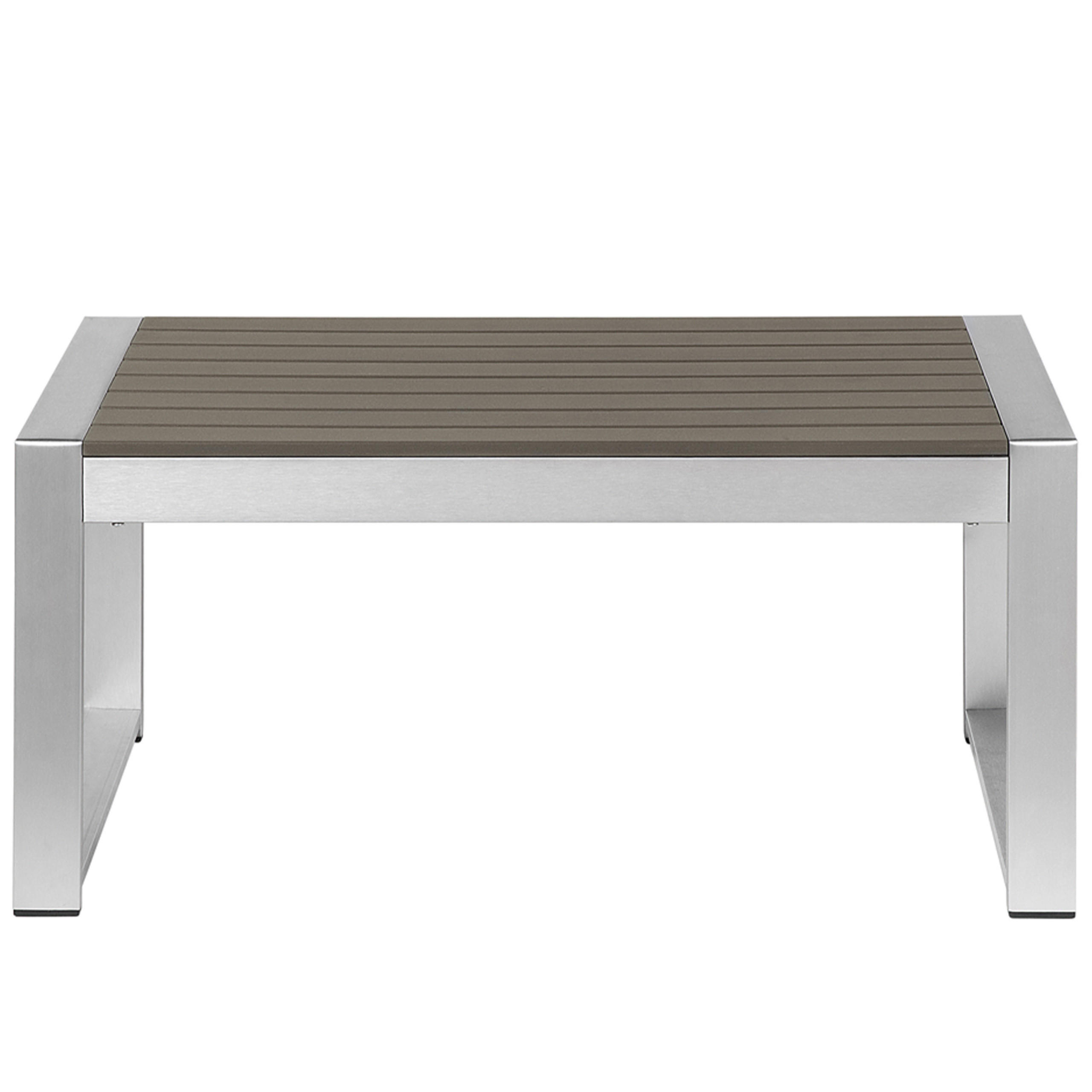 GARTEN Couchtisch Aluminium dunkelgrau 90/50 cm Salerno - Grau, Metall (50/90/42cm) - Beliani