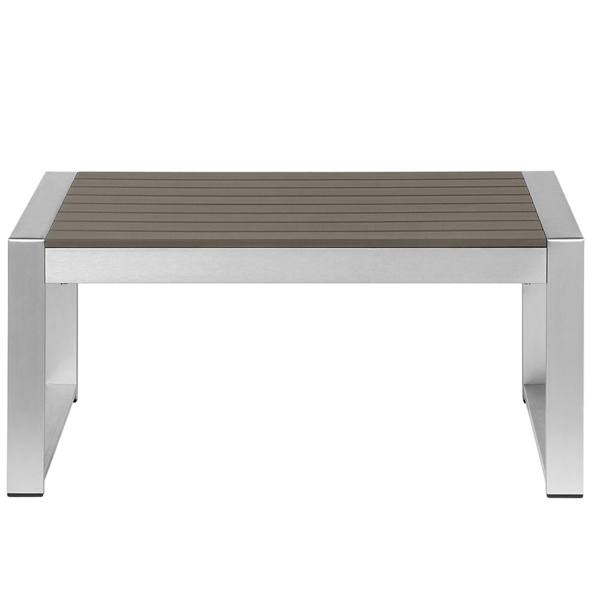GARTEN Couchtisch Aluminium dunkelgrau 90/50 cm Salerno - Grau, Metall (50/90/42cm) - Beliani