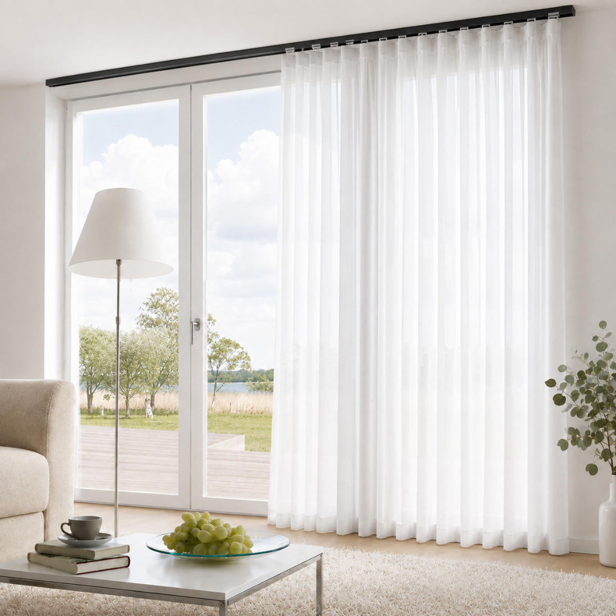VORHANGSCHIENE SH, 1-läufig, 240 cm, schwarz - Schwarz, Kunststoff (4.7/1.7/240cm) - SN Deco