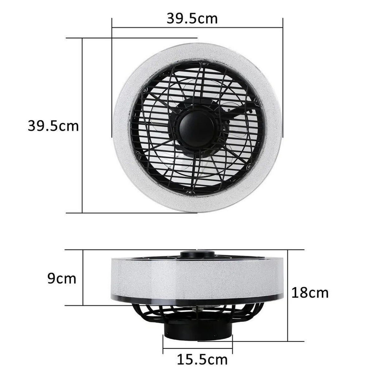 DECKENVENTILATOR Estes II 40/40/18cm - Schwarz, Kunststoff (40/40/18cm) - Nettlife