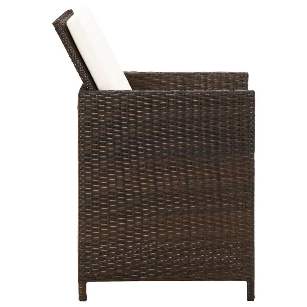 GARTENSTÜHLE mit Kissen 4 Stk. Poly Rattan Braun - Braun, Kunststoff (52/85/52cm) - furnicato